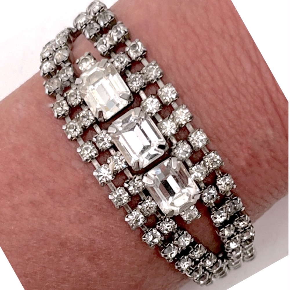 Vintage Old Hollywood Glamour Rhinestone Bracelet